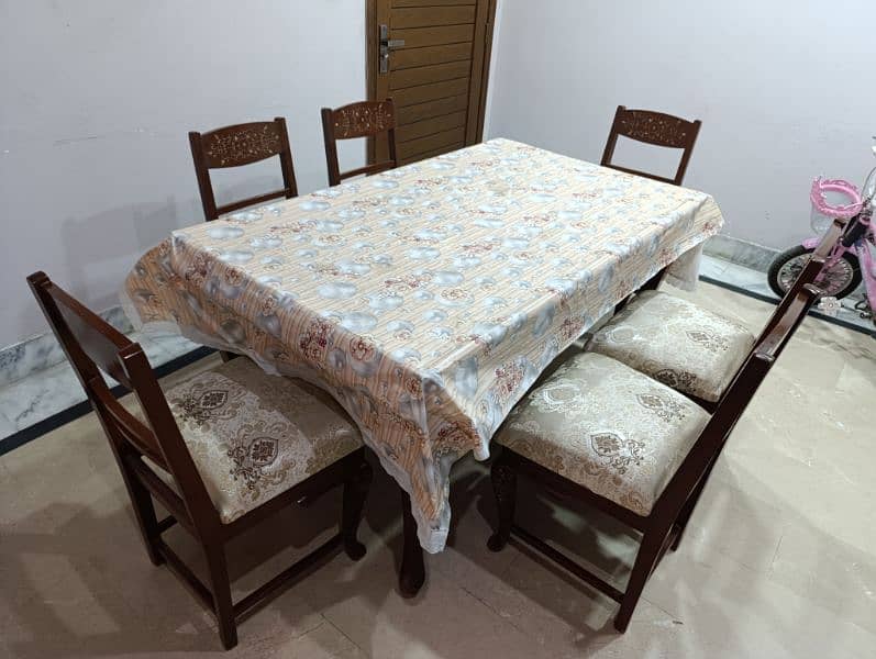 Classic Wooden Dining Table with chairs 6