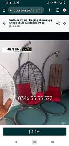 Egg shape swing jhula rattan furniture wholesale price