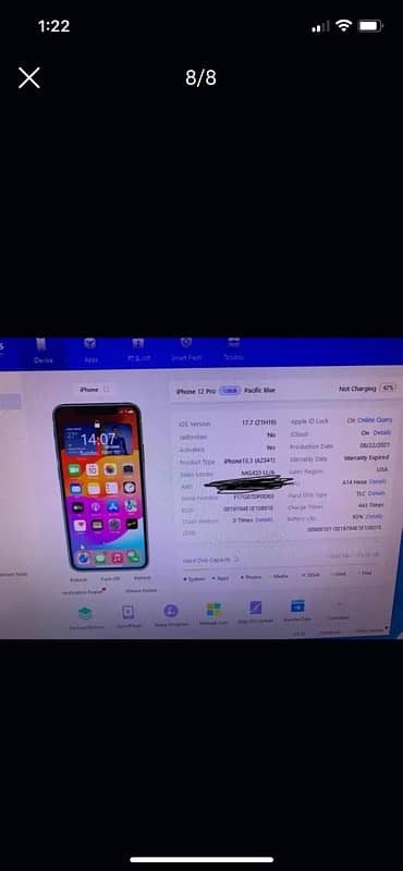 i Phone 12 pro 128 GB FACYORY UNLOCK SIM TIME 6