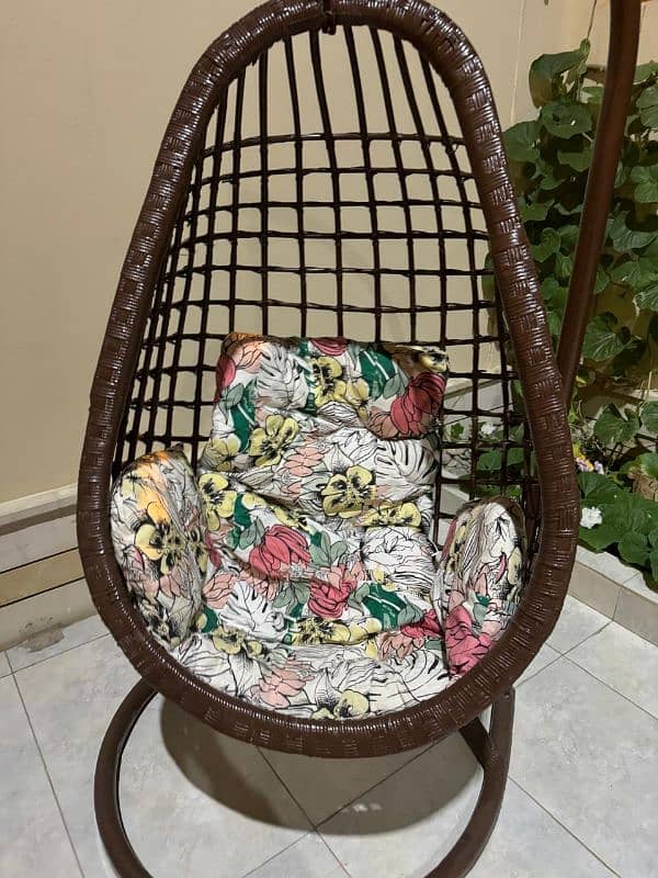 swing chair Jhoola with iron stand & cushion. . . 2