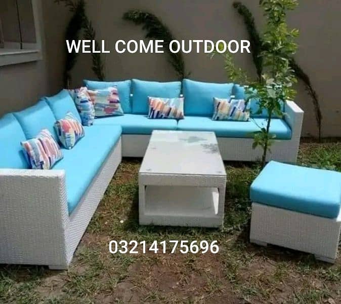 OUTDOOR GARDEN RATTAN UPVC FURNITURE SOFA SET CHAIRS TABLE UMBRELLA 11