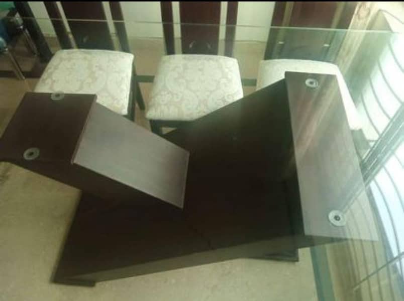 Glass top custom made dining table for sale 3