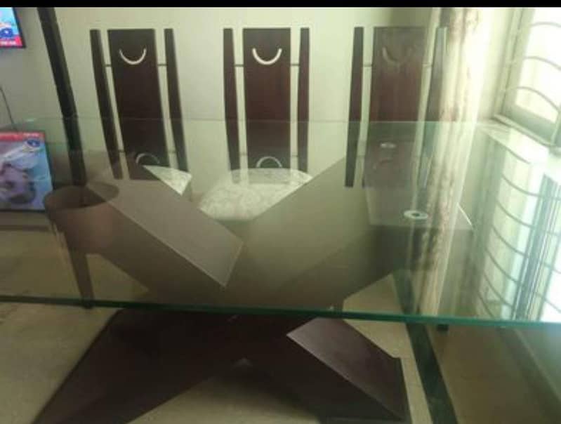 Glass top custom made dining table for sale 4