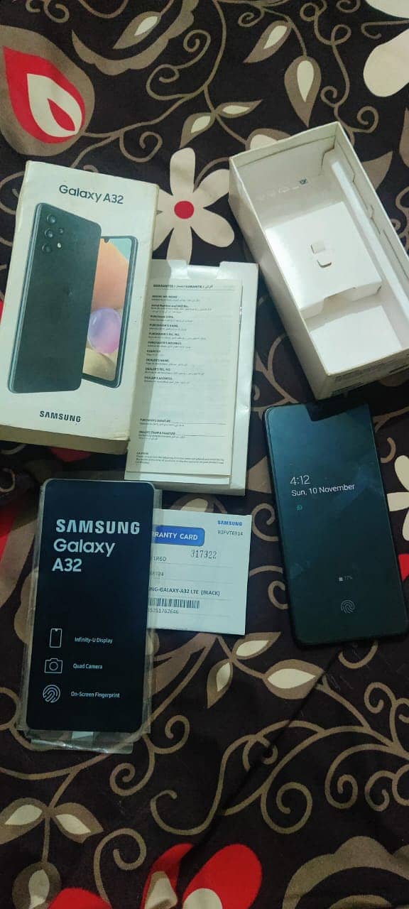 Samsung a32 with complete box charger 12gb 128gb 5000 battary 4