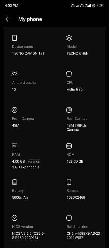tecno cemon 18t 4+3 128 exchange possible 5