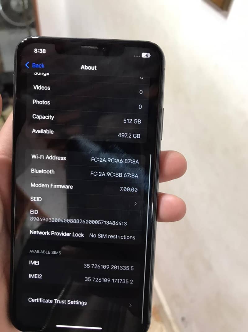 IPHONE XS MAX 512 FACTORY UNLOCK NON PTA ONLY PHONE 75% 3