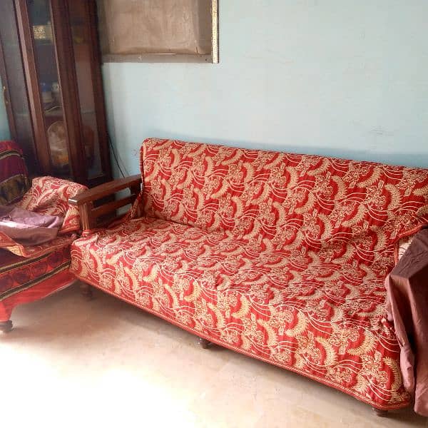 5 seater wood sofa set 0