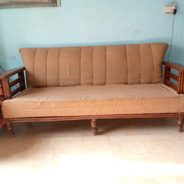 5 seater wood sofa set 2