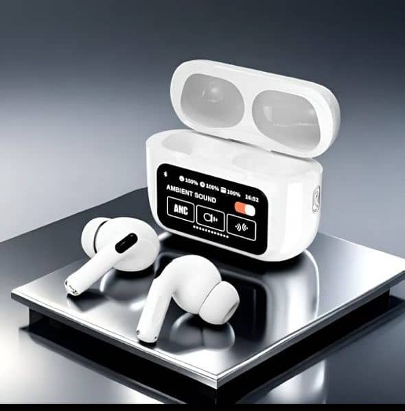 A9 pro white Airpods with App| Touch Screen IAirpods| Wireless Airpods 0