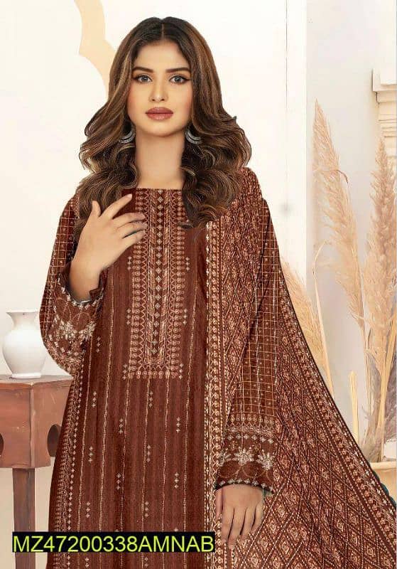 Amna B. 3 Piece unstitched printed Lawn 1