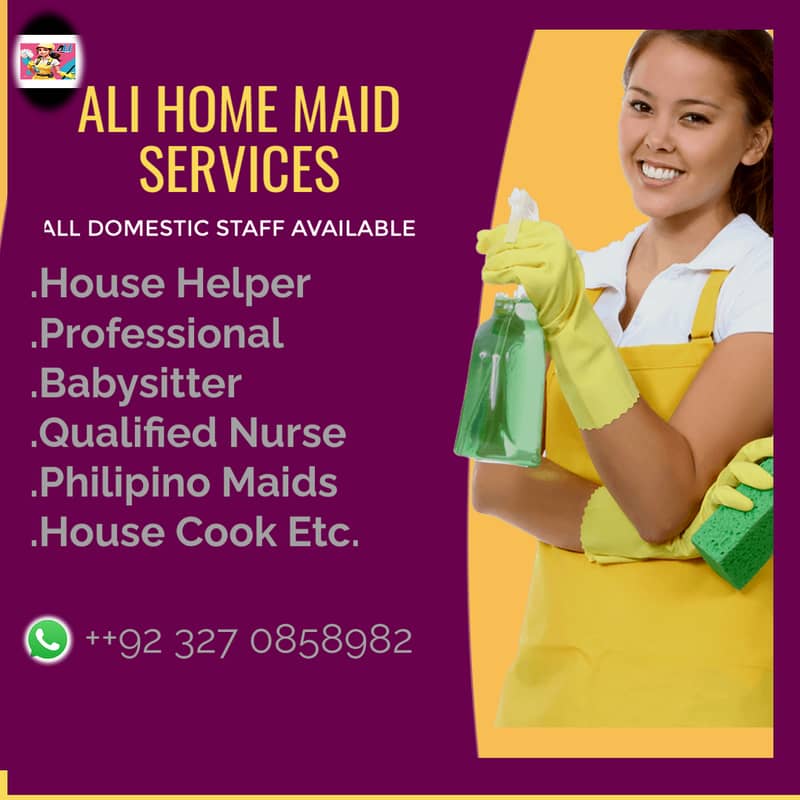 house maid || Babysitter || Male & Female Cook || Nurse || Domestic S 0