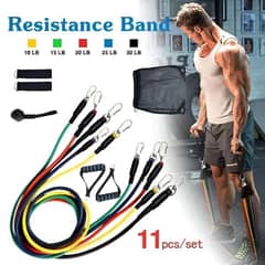 Gym Exercise Professional Resistance 11 Bands set with Box