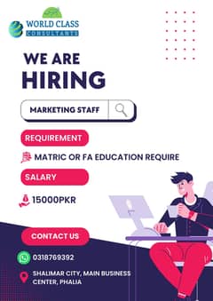 Marketing job for matric and inter students in phalia