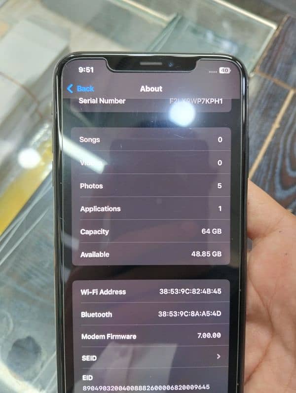 I phone xs max 10 by 10 condision non pta 7