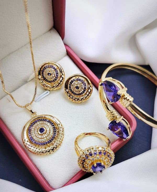 FANCY ZARQON BEAUTIFUL GOLD PLATED SET FOR GIRLS AND WOMEN 1