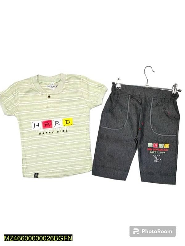 2 pcs kids shirt and short for boys-grey -size:small,medium ,large 0