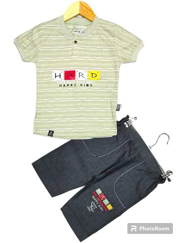 2 pcs kids shirt and short for boys-grey -size:small,medium ,large 4