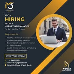 Sales & Marketing Manager Required