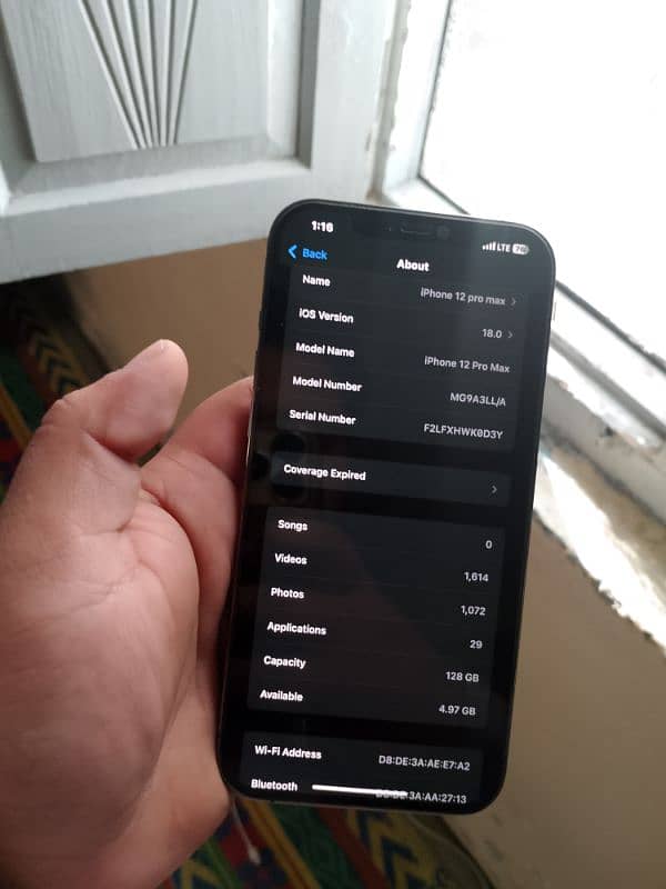 I phone 12 pro max 128 gb non pta sim still working 7