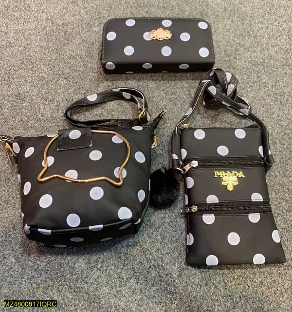 3pcs Mother/daughter Purse set, 3pcs Black Polka Dot Purse set 5