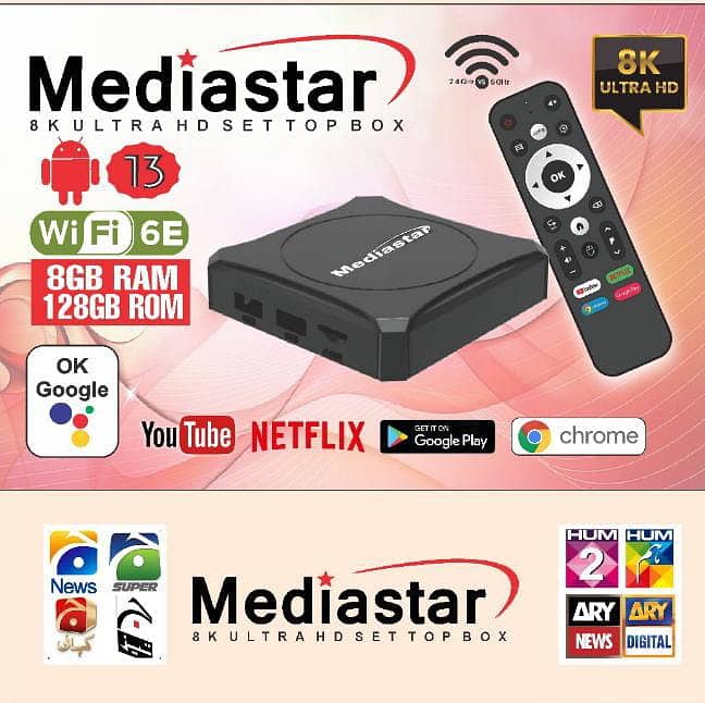 Smart TV Box Android 8K with Remote  8/128 GB 0