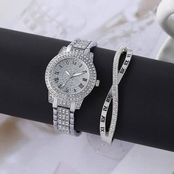 Women's Diamond Artificial set. Roman Watch 2