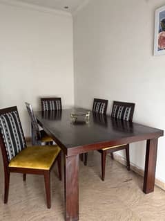 dining table with six chairs