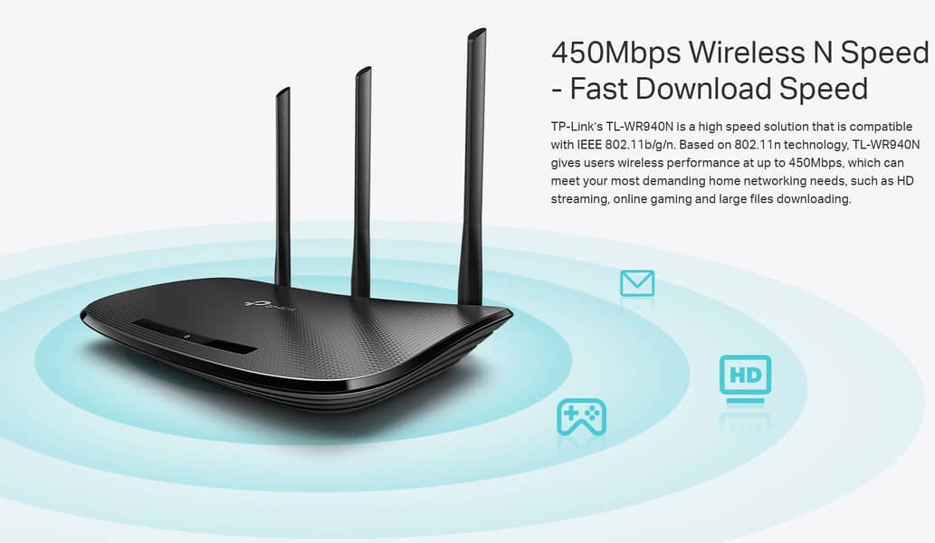 TP-Link TL-WR940N 450Mbps Wireless N Router (Branded used) 2