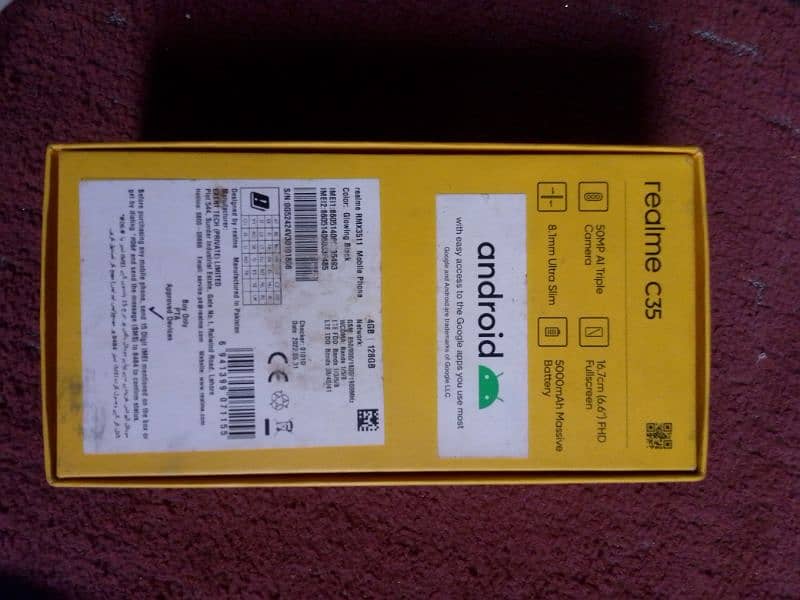 realme c35 4/128 with box and original charger 4