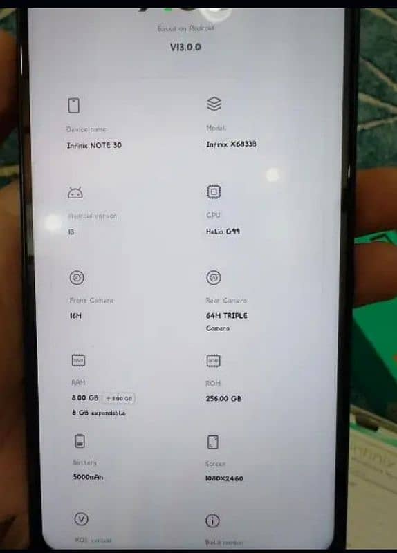 infinix note 30 8+8 rem  256rom 3