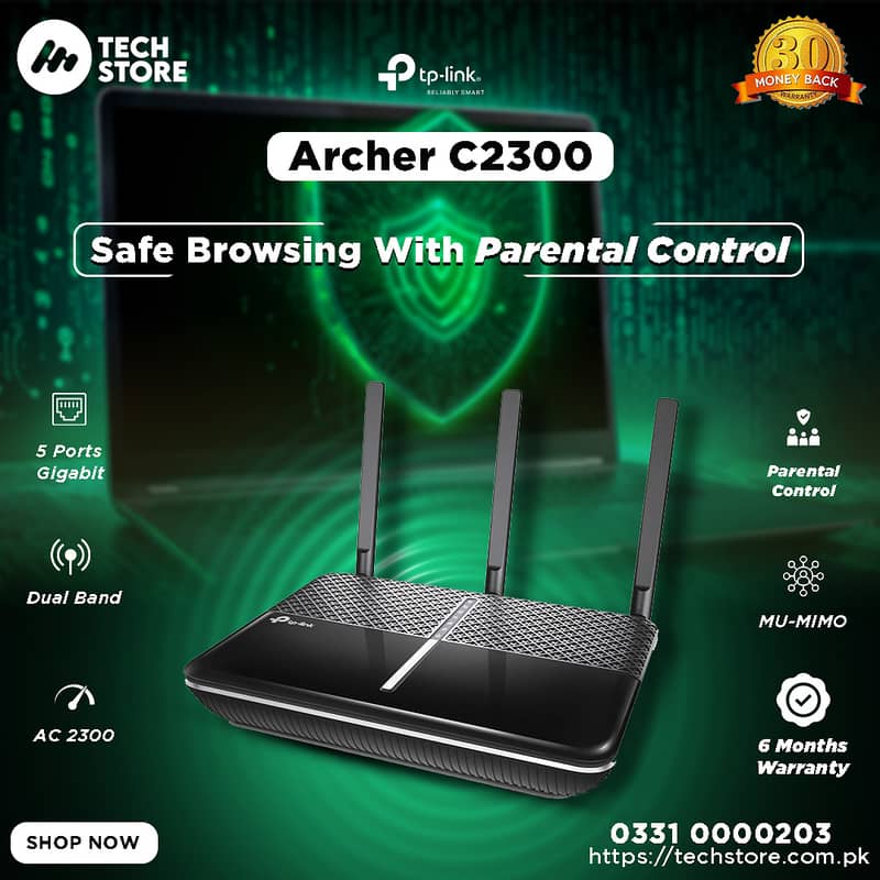 Archer C2300 - Tp-Link Wireless MU MIMO Gigabit Router (With Box) 0