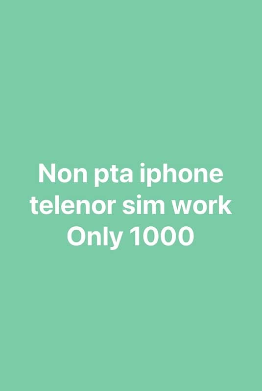 Non pta Iphone telenor sim working 0