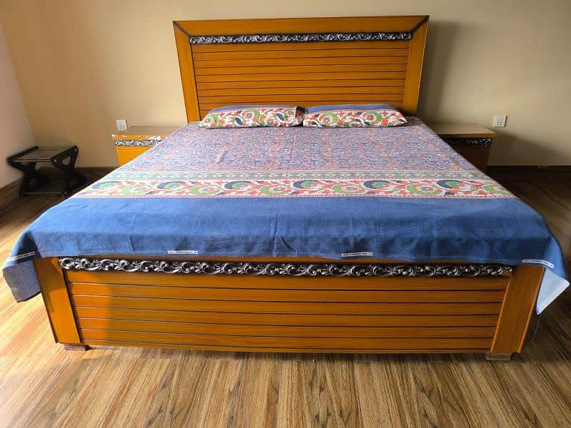 Double King Size Bed with Side Tables 1