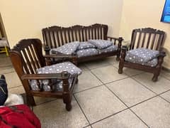 Pure Shisham Wood 5 Seater Set with Molty Foam Ghadi’s