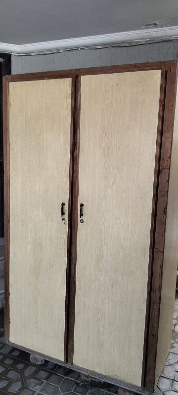 7-foot wooden + lasani wardrobe / cabinet / almira available for sale 1