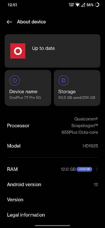 OnePlus 7t pro 5g McLaren 12 256gb 4