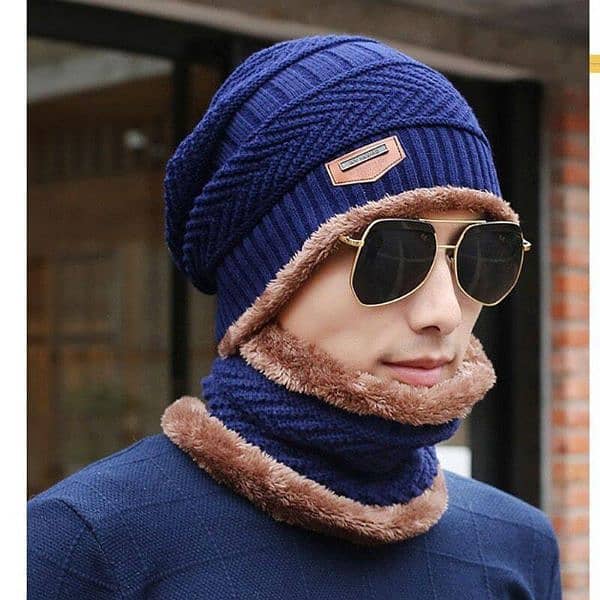 Unisex Woolen Cap with Neck Warmer 2