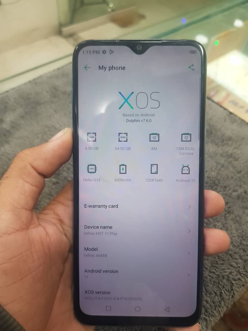 Infinix Hot 11 play 4/64 only Phone condition 10/10 battery 6000 2