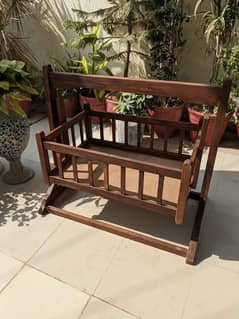 Baby wooden cot + jhoola