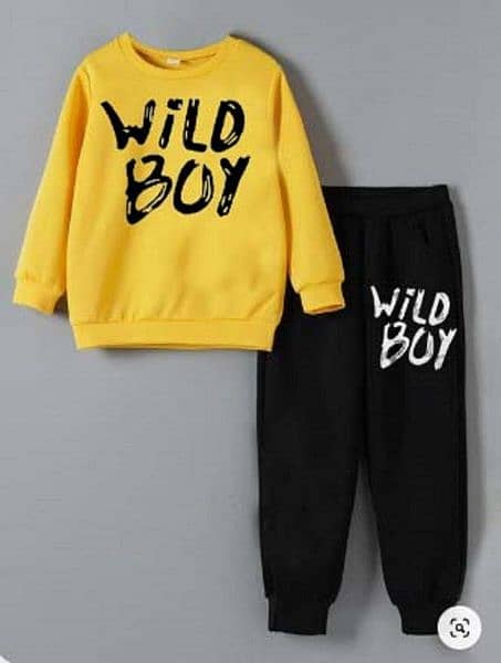 2 Pcs  Fleece Printed Sweatshirt Tracksuit 4