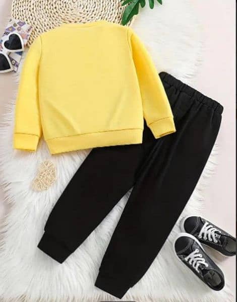 2 Pcs  Fleece Printed Sweatshirt Tracksuit 5