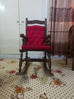 Beautiful Pure Wooden Rocking Chair with Cushions for Sale