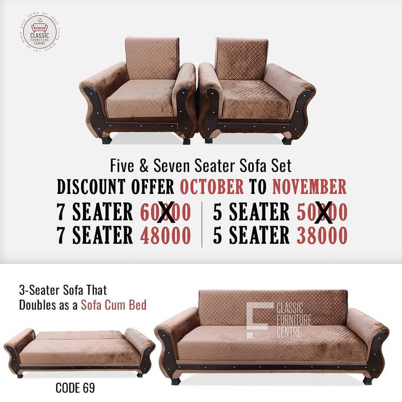 Furniture Sofa Set - 6 seater L shape Sofa Set - Classic furniture <- 8