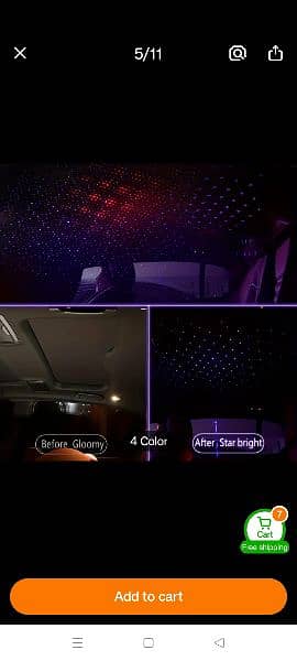 Led Star Light |Starry Laser Projector Night Light For Home & Car Roof 0