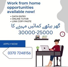 online jobs/full time/part time/simple typing jobs for boys and girls