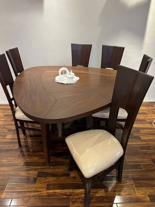 wood dining and 6 chairs 2