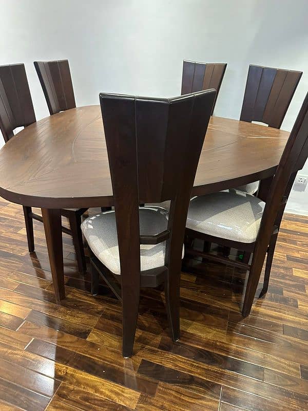 wood dining and 6 chairs 3