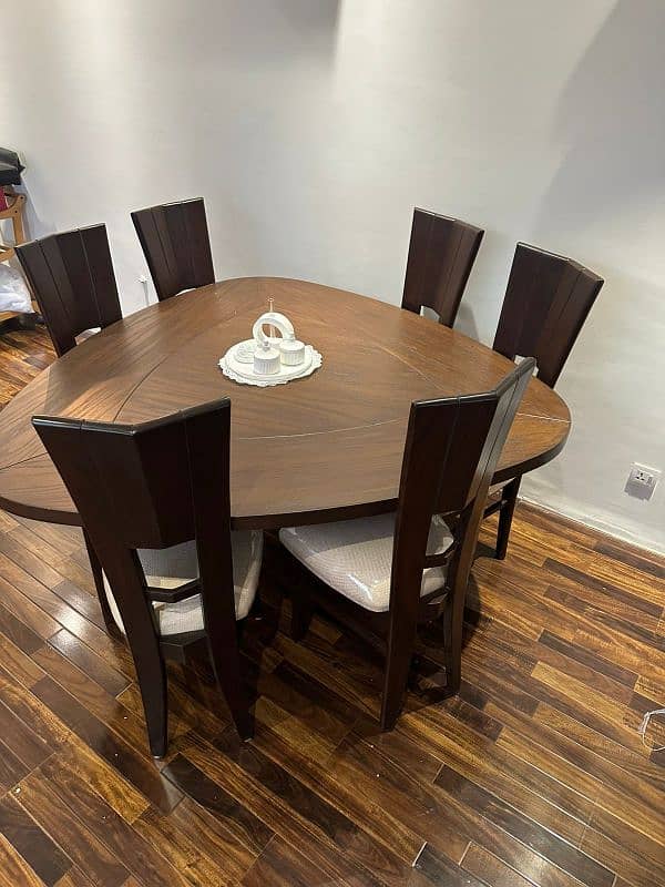 wood dining and 6 chairs 6