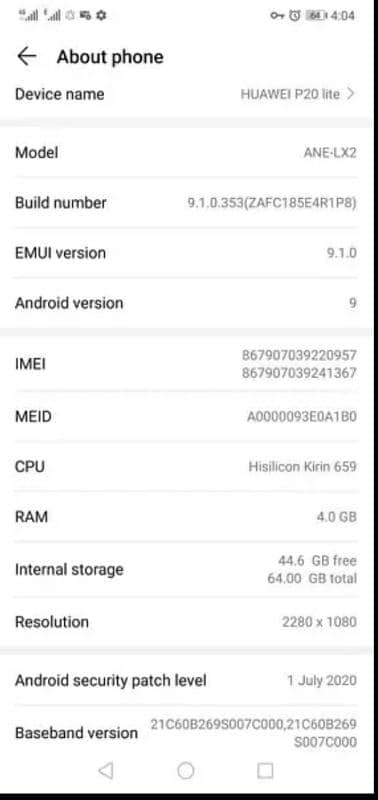 Huawei p20 liye 4 128gb 4