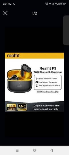 Realfit F3 earbuds